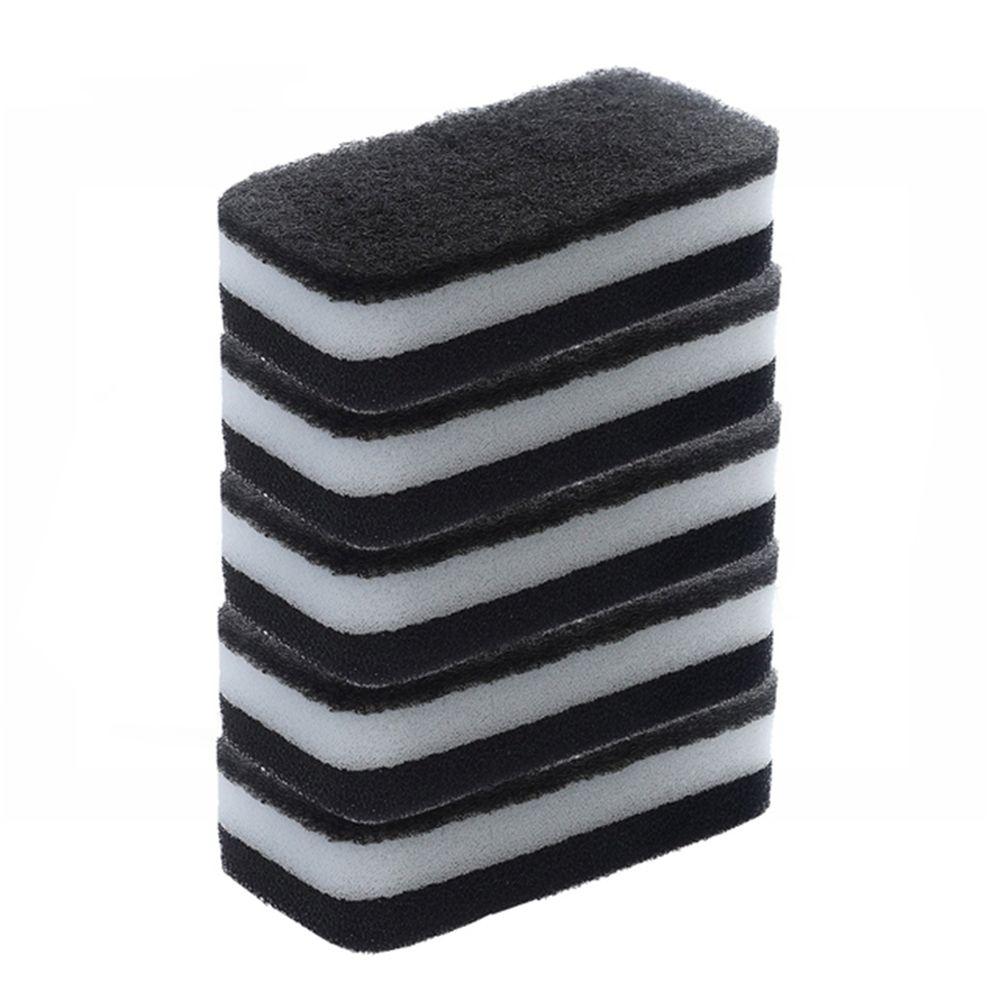 

5Pcs Double-sided Cleaning Spongs Household Scouring Pad Kitchen Wipe Dishwashing Sponge Cloth Dish Cleaning Towels Accessories чорний