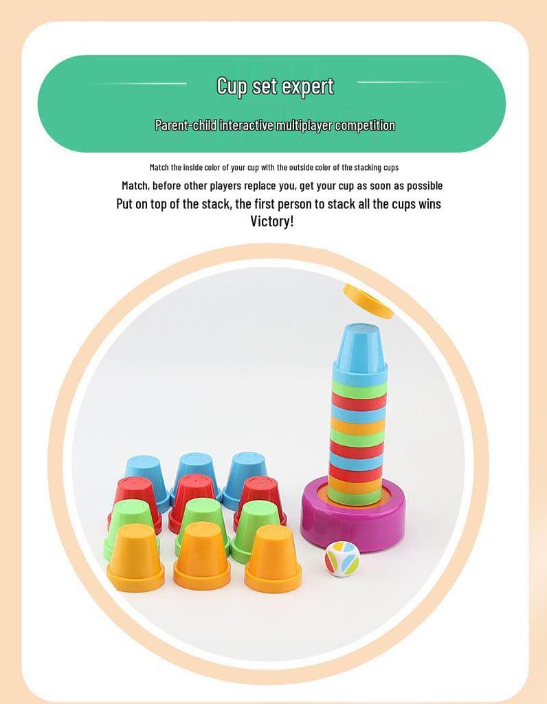 Cross-Border Children's Stacking Cup Puzzle Game: Colorful Brain Training & Early Education Toy