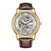 New Fashionable Waterproof Leather Men's Mechanical Watch Hollow Out Design Automatic Men's Wristwatch