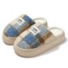 Cotton slippers winter plaid new indoor home couple non-slip thick bottom warm plush cotton drag winter
