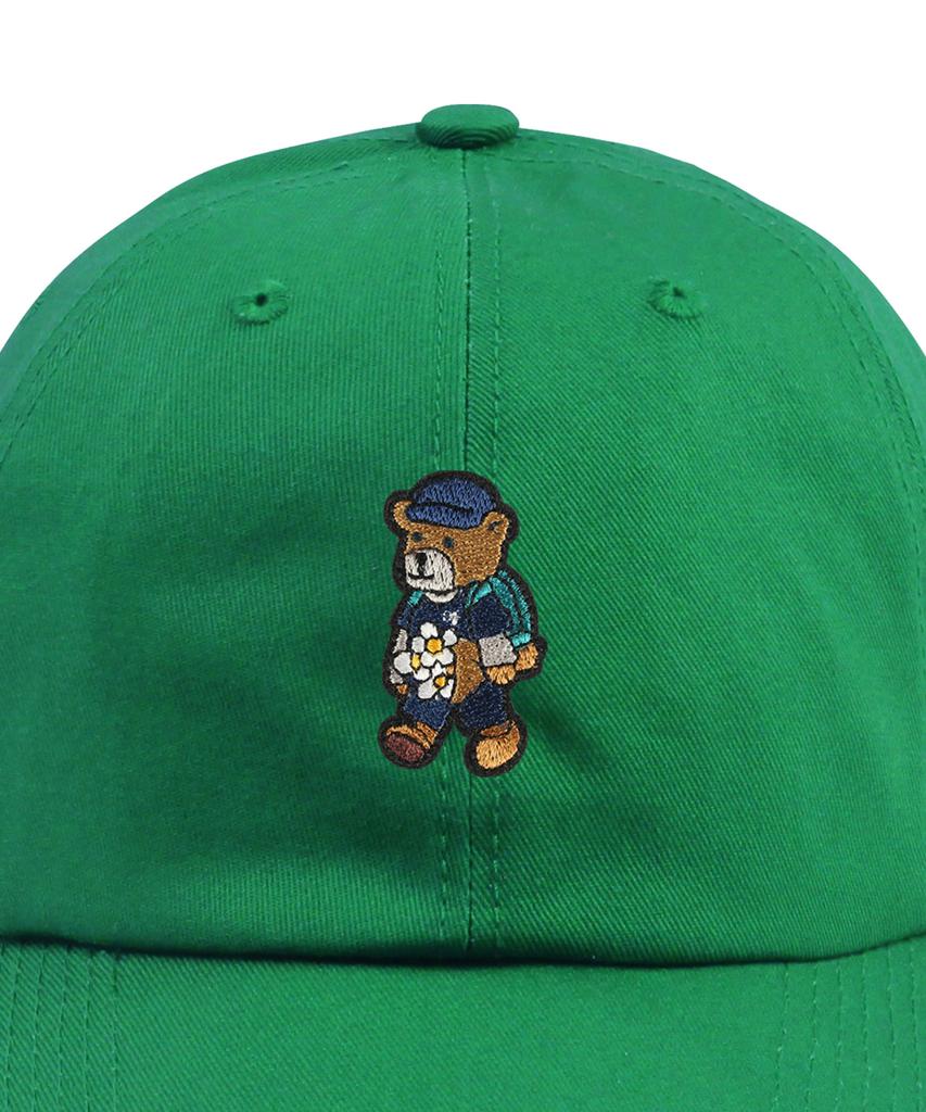 GRAVER [Unisex] Daisy Bouquet Bear Embroidered Ball Cap_Green