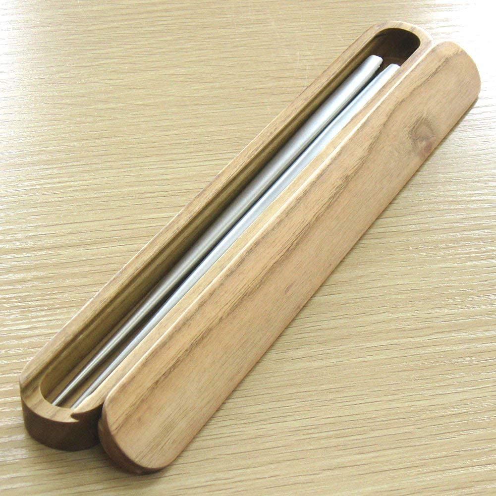 Nagao Stainless with Chopstick Case Tsubame-Sanjo Chopsticks, 18-8 Steel, Matte, 22cm,