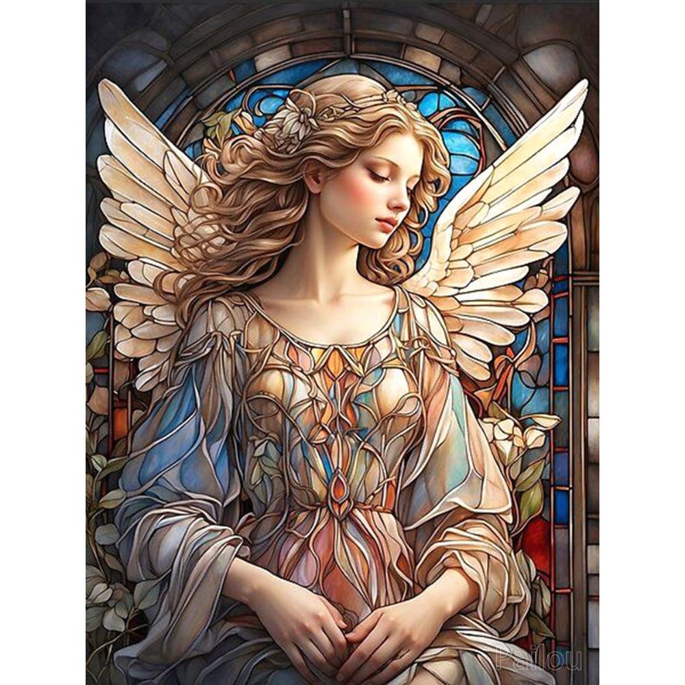 Jezus Chrystus Sztuka Witrażowa DIY 5D Malowanie Diamentowe Religijny Święty Krzyż i Maryja Dziewica Mozaika Haft Krzyżykowy Prezent Wystrój Domu