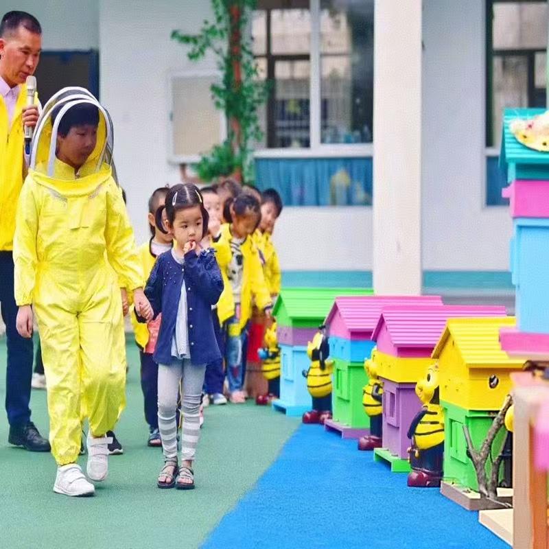 Children Anti-Bee Suit One-Piece Anti Bee Suit with Mesh Mask for Kids Beekeeping Practice Kid Clothing Apiculture Equipement