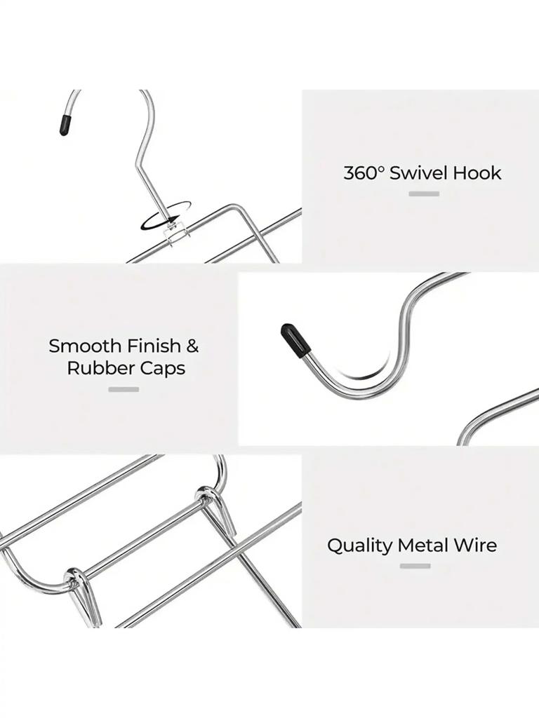 1pc-Clothes Hanger Multi-Layer Underwear Folding Hanger Sling Bra Storage Trouser Racks Do Not Leave Traces Of Multi-Funct