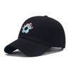Contrasting color small flower STUDIO embroidery soft top cap female spring and autumn round face big face thin baseball cap shade