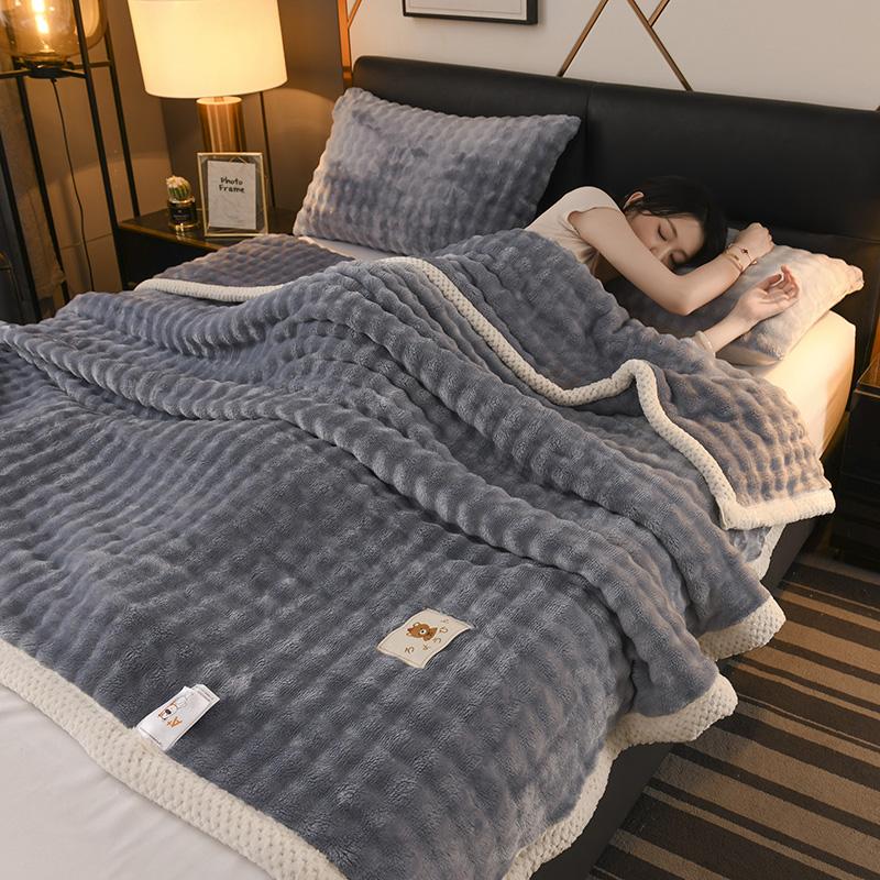 Luxurious Plush Flannel Blanket - Thick Soft Cozy For All Seasons Perfect For Bed, Sofa, Or Office Naps Elegant Home Decor