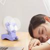 New Double Head Fans Mute Handheld Small Fan Portable Creative Mini Three Speed Adjustable Solid Color USB Charging Folding Fan