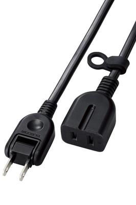 ELECOM Power Tap Extension Polar Plug Swing Plug Cord, 1m, Dust-proof Shutter, Compatible, 3-Pin Connectable, Black, T-X01-2110BK