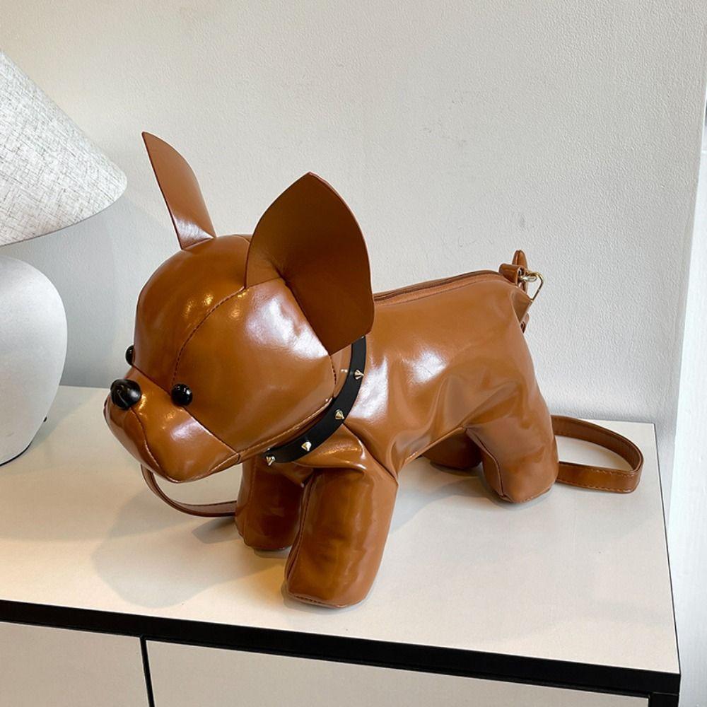 Three-dimensional Bulldog Dog Bag Bulldog Shape Cartoon Crossbody Bag Animals Shoulder Bag  Girls