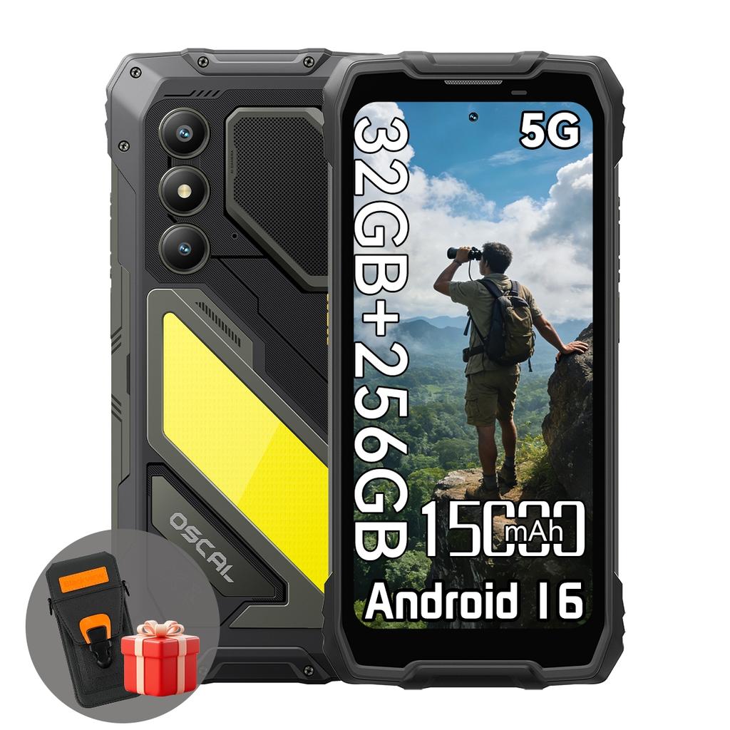 OSCAL PILOT 5 Rugged Mobile 5G Android 16 15000mAh 8GB RAM 256GB ROM Smartphone