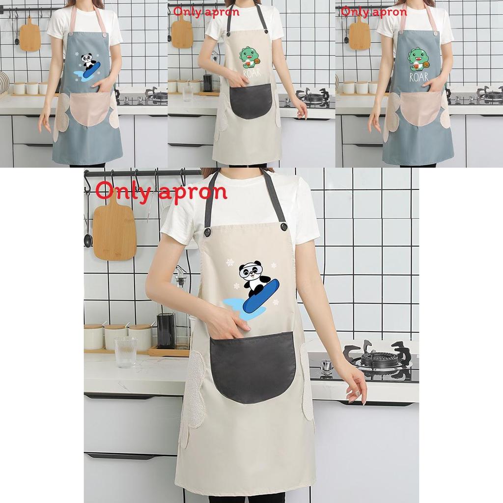 Dinosaur Waterproof Pvc Apron For Women Children Kitchen Cooking Splashresistant Apron