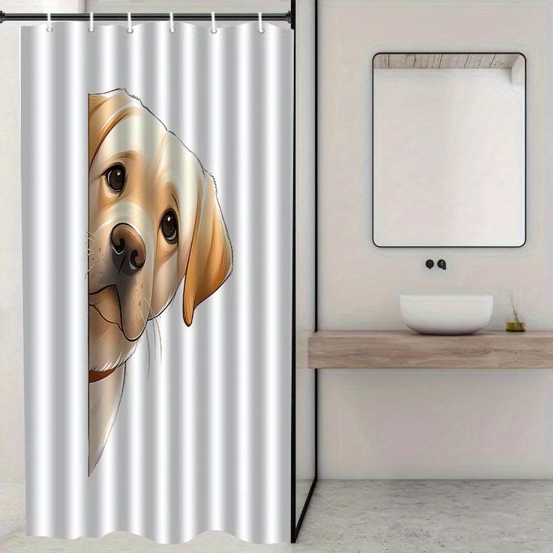 Tenda da Doccia Faccia di Cane Ritratto di Labrador Stampa Decorazione Bagno Tende Impermeabili Amante degli Animali Domestici Stile Casa