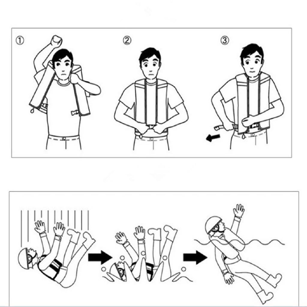 Jacket Life Inflatable Vest 150n Manual Automatic Sailing Boating Aid Buoyancy