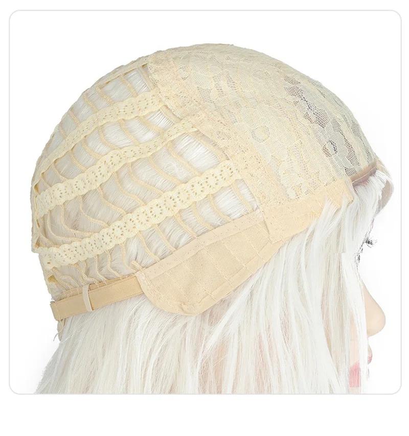 Peluca Azul para Cosplay de Sally Face, Cabello Corto de Anime, Sintética para Fiesta, 2 Coletas