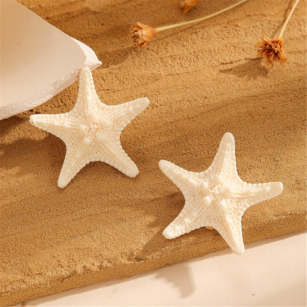 1Pair Starfish Shaped Hair Clip Ocean Theme Hair Accessories For Women Girls Resin Hairpins With Metal Clasp Hairpin