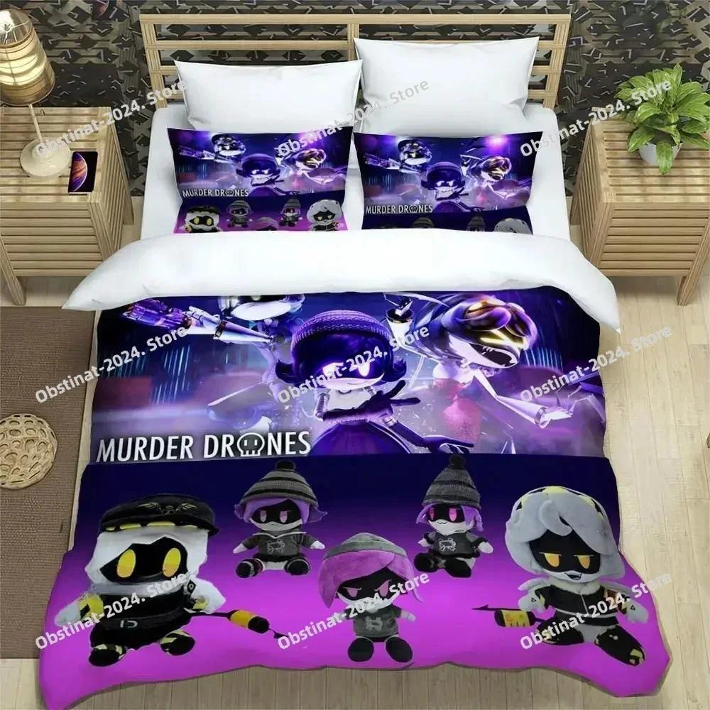 Murder Drones Cartoon Bedding Set Printed single Comforter Quilt Bed Cover Duvet Cover Pillow Case 3 Pieces Sets Kids Adult Size