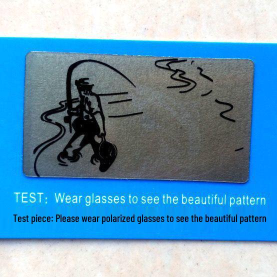 Dual-Language Polarized Sunglasses Test Card with Fishing Design