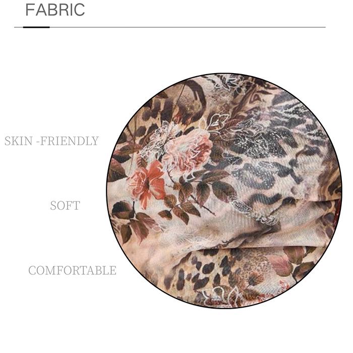 Ladies Slit Flare Sleeve Round Collar Sexy Irregular Mesh Semitransparent Bodycon Flower Printed Pullover Casual T Shirt Top