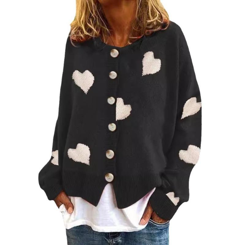 Women Loose Long Sleeve Single Breasted Knit Cardigan Sweater Outerwear