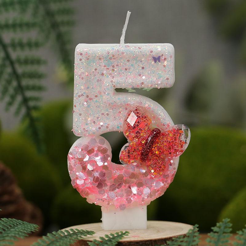 0-9 number candles creative candles pink bow suitable for birthday party birthday cake number candles wishing candles cake decoration candles