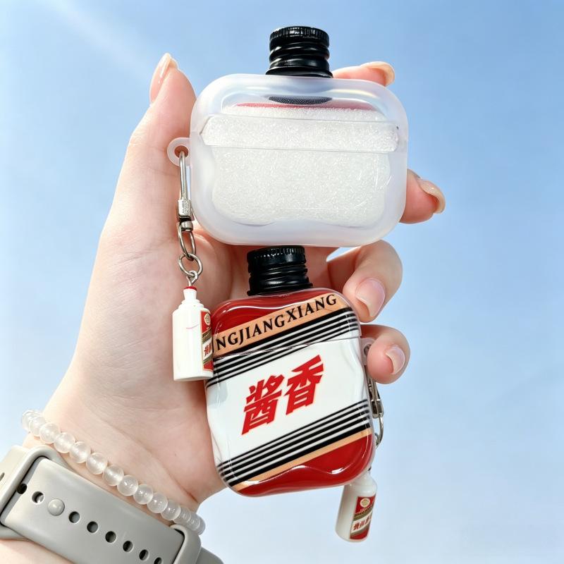 INS Creative Bottle Cap Moutai Bluetooth Headset Case for Apple AirPods 1 /1/pro1 Generation Protective Case