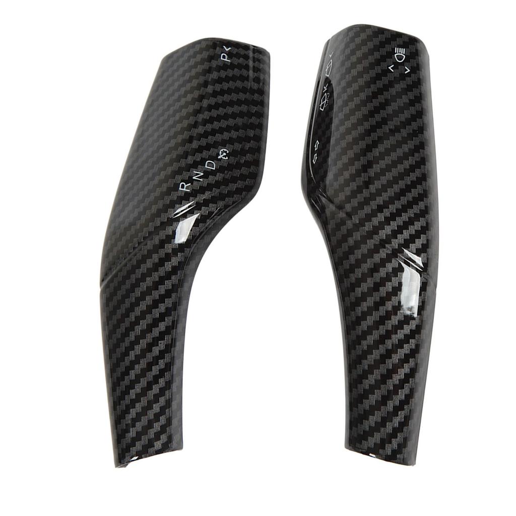 1 Pair Steering Gear Lever Cover Carbon Fiber Pattern Shift Lever Trim