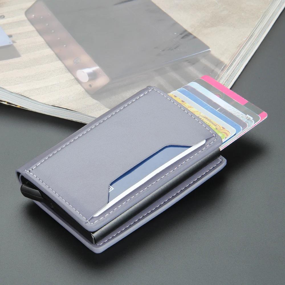Credit Bank Card Holder Wallet Men Anti Rfid Blocking Protected Card Case PU Leather Slim Mini Card Cover Small Wallets