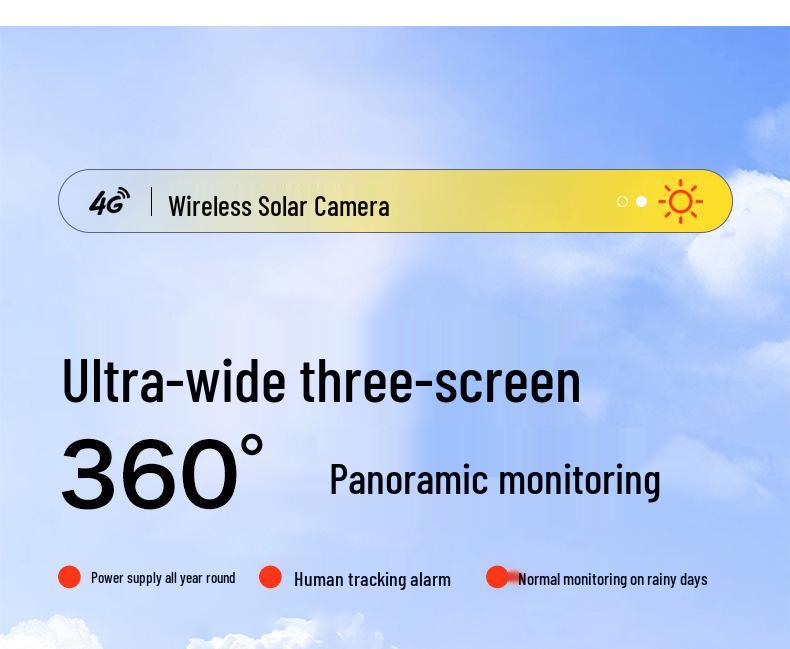 360° HD Solar-Powered Outdoor Camera with Night Vision and Remote Mobile Monitoring
