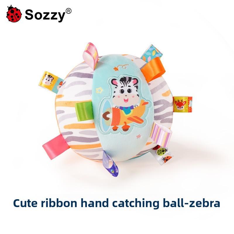 

Baby Soft Plush Rattle Ball With Sensory Development For Newborns And Infants Zebra