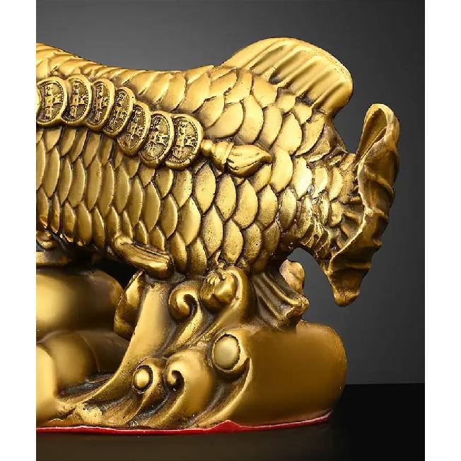 High Quality Copper Fish Ornaments Gold Dragon Home Living Room Office Decor