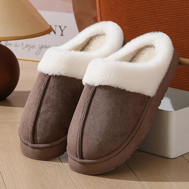Qiaomeiren Women's Thick-Soled Fluffy Winter Slippers