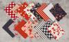 Soimoi 16-teiliges Fat Quarter Bundle - Blumenmuster mit geometrischem Druck 18"x 22" DIY Patchwork - 100 % Baumwolle, vorgeschnittener Quiltstoff, Rot-Blau &