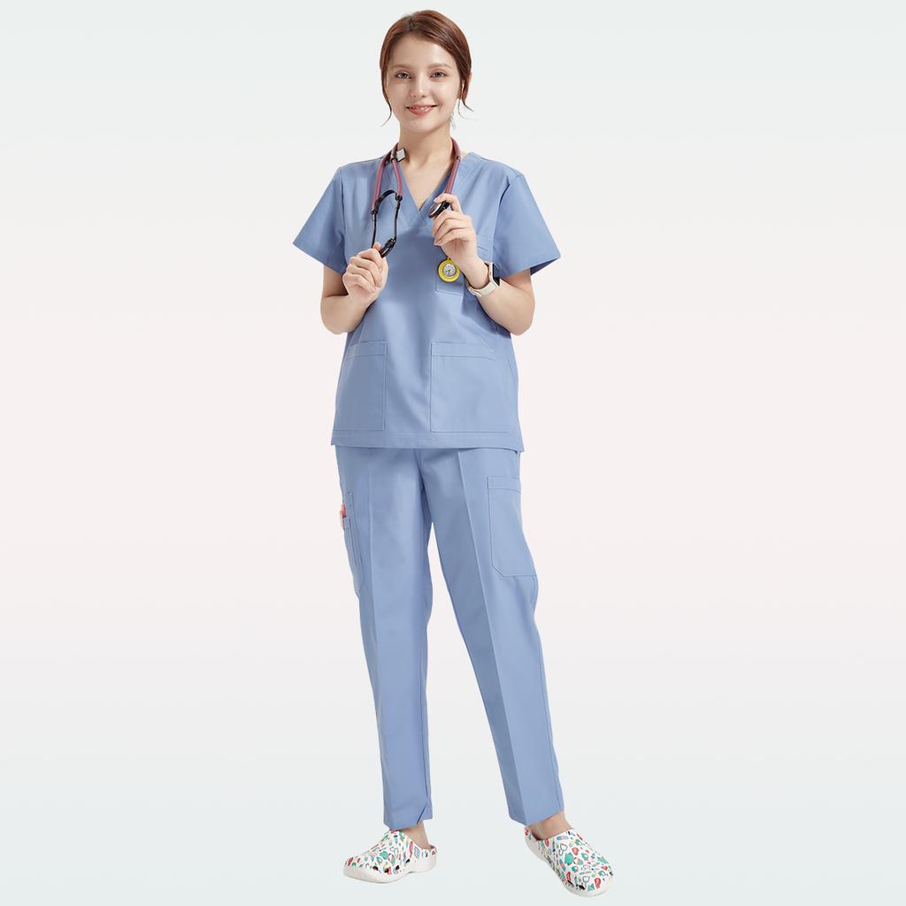 Women Medical Uniforms Doctor Nurse Scrubs Set Basic Clinical Aesthetic Hospital Workwear Dental Pet 8020