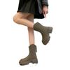 Inner Heightening Women's Boots 2025 Autumn and Winter Short Boots Versatile Small Thick-soled Martin Boots Short Thin Boots with Skirts