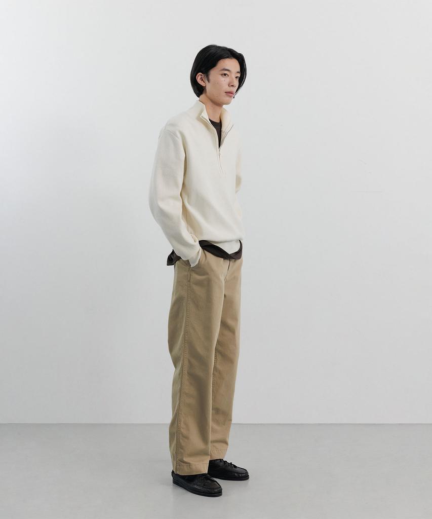 BLANKROOM Half Zip Knit_Ivory