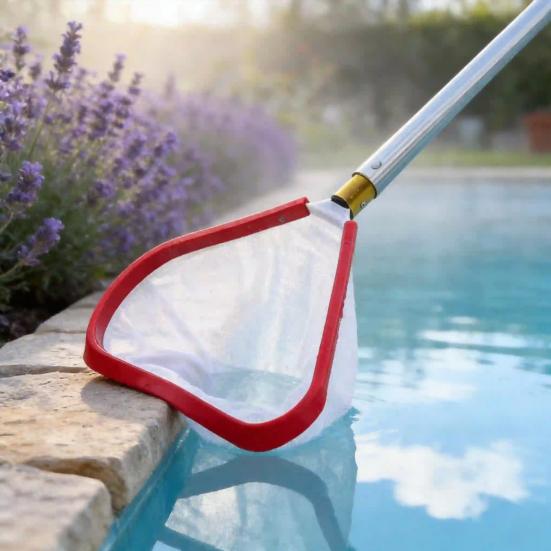 Síťka na skimmer do bazénu, Ultrajemná síťka na listí, Skimmer na povrchové nečistoty z bazénu, Nástroj na čištění bazénu pro listí, písek, pyl (Hůl není součástí dodávky)