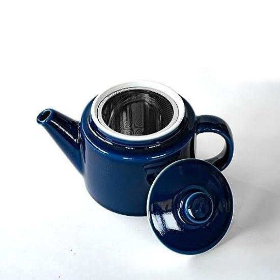 Nishikai Toki Hasami Yaki Common Teapot Navy (Super Stainless Tea Strainer) 500ml Nordic Tableware Black Pot Kyusu Made Japan 13873