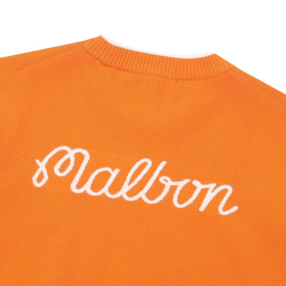 MALBON GOLF Women'S Double Knit Mix Texture Pullover Orange (Woman)