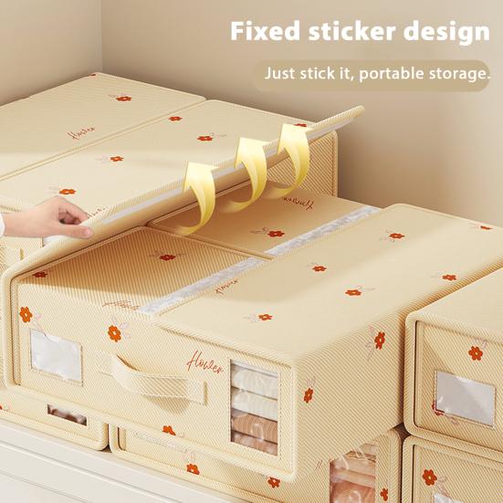 Bed Sheet Organizer Storage Box Large Capacity Dust Proof Foldable Duvet Cover Clothes Blankets Bedding Sheet Container with Handle Clear Window