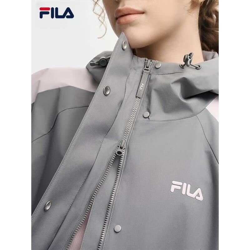 FILA Women's Casual Loose Color-block Hooded Woven Jacket