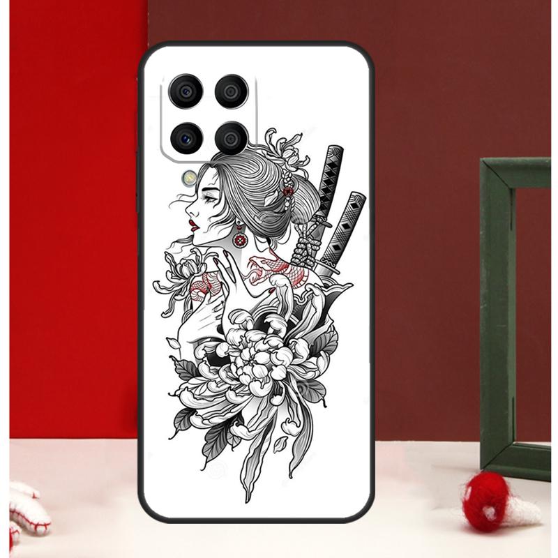 Samurai Warrior Geisha Case For Samsung Galaxy M31 M11 M21 M14 M34 M54 M12 M32 M52 M15 M13 M16 M36 M56 M53 M35 M55