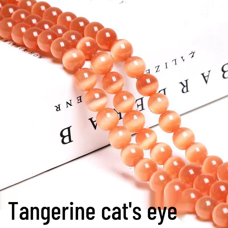 Cat's Eye Stone Jewelry Accessories: Loose Round Beads for DIY Stringing