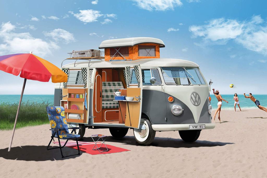 Deutscher Revell Volkswagen T1 Camper Plastikmodellbausatz 07674 1/24