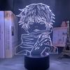 Anime Jujutsu Kaisen Figur Satoru Gojo Inumaki Toge 3D LED Lampen Nachtlichter Spielzeug Tischdekoration Geburtstag Manga Geburtstagsgeschenke