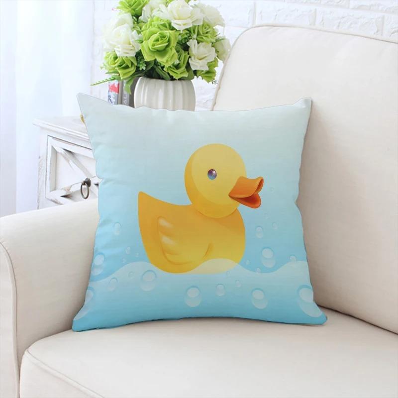 Cute Little Yellow Duck Pillowcase Car Ornaments Office Living Room Sofa Home Pillowcase