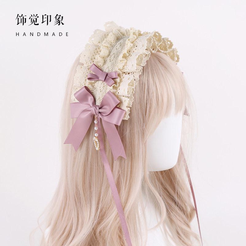 Lolita Headress Japanese Sweet Daily Girl Headband Original Handmade Lolita Headband Lace Hair Accessories
