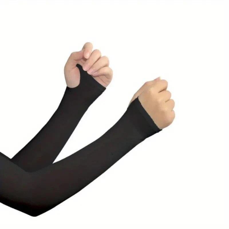 Sunscreen Ice Sleeves UV Resistant Summer Outdoor Sleeves Simple Solid Color Arm Protection Ice Silk Sleeves Long Pattern