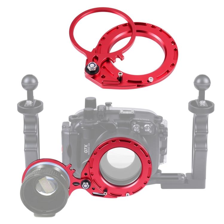 

PULUZ Aluminum Alloy 67mm to 67mm Swing Wet-Lens Diopter Adapter Mount for DSLR Underwater Diving Housing красный