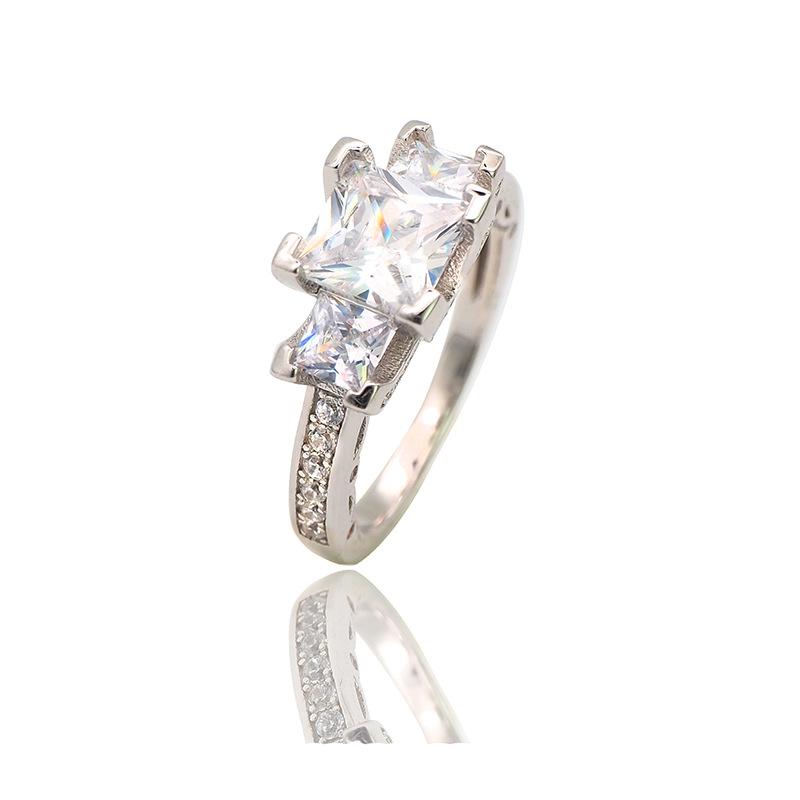 

Простые роскошные кольца из серебра S925 с фианитом для мужчин и женщин 10 белый